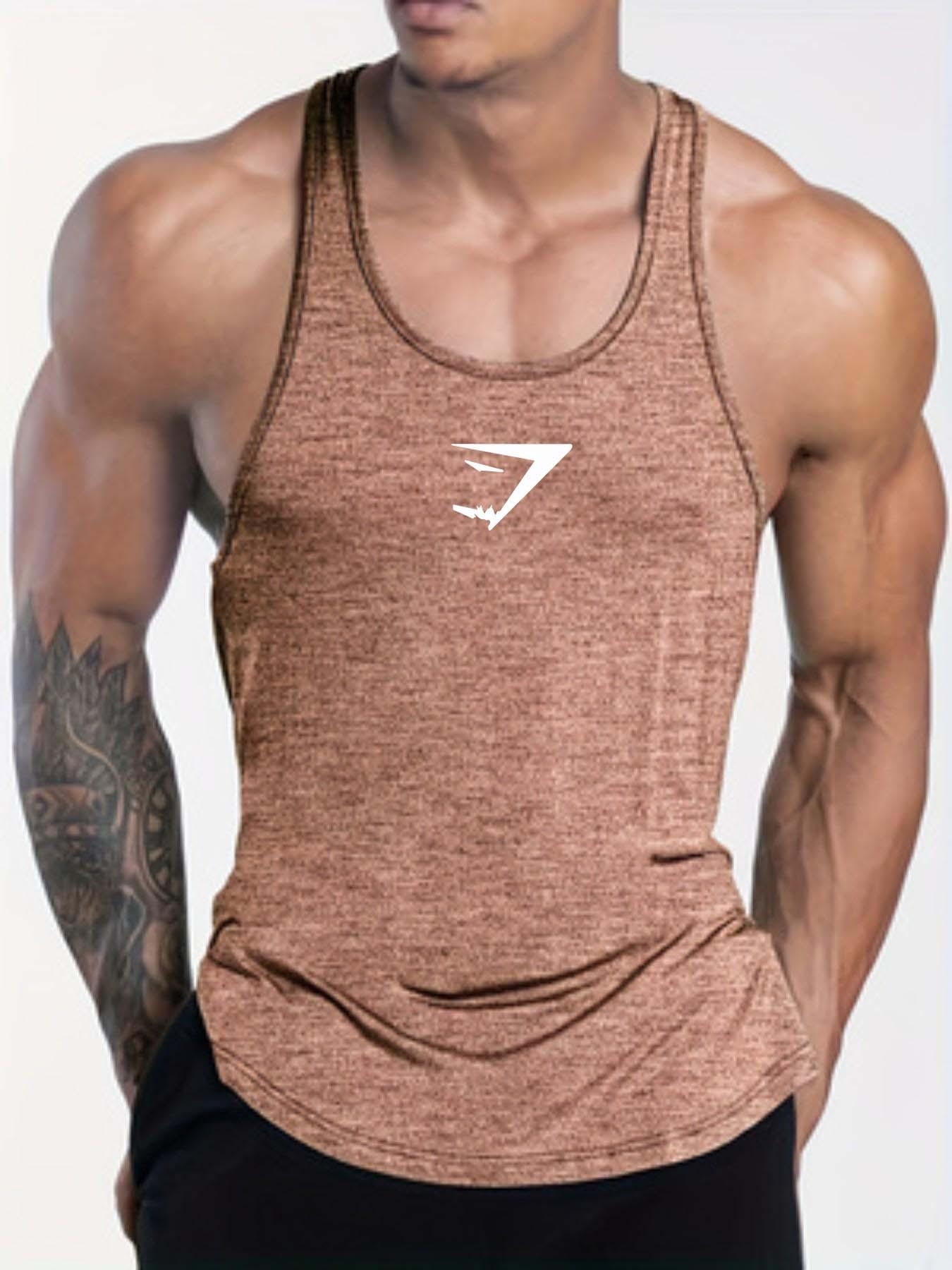 Viral Athletic Stringer Tank Top | Quick Dry Curved Hem Fitness Vest | TikTok Trendy Gym Outfit for Guys