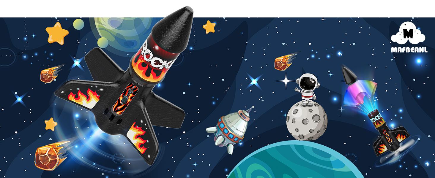 Rocket Launcher for Kids, Self Launching Motorized Air Rocket Toy, Outdoor Toys for Ages 8-12, Model Rockets with Parachute Safely Land, Launch up to 200 ft Birthday Gifts for Boys (Orange)  Aircraft