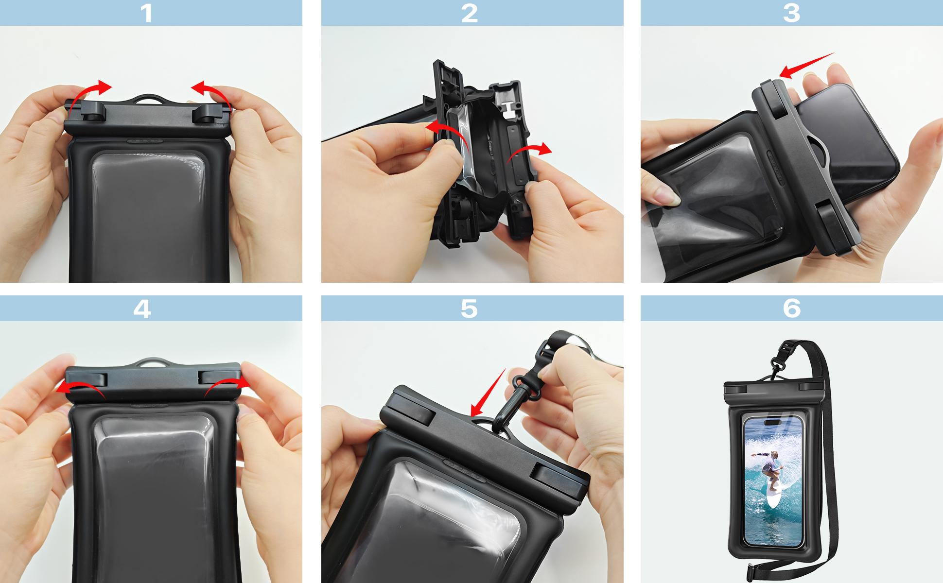 Waterproof Phone Pouch, 2 Counts Clear Waterproof Cell Phone Case Lanyard, IPX8 Certified & Floatable Design for Iphone 15 Pro Max Plus Galaxy S22 S23 Up To 7", Essential Dry Bag for Beach Cruise Ship Outdoor Swimming Diving, Travel Bag Tools