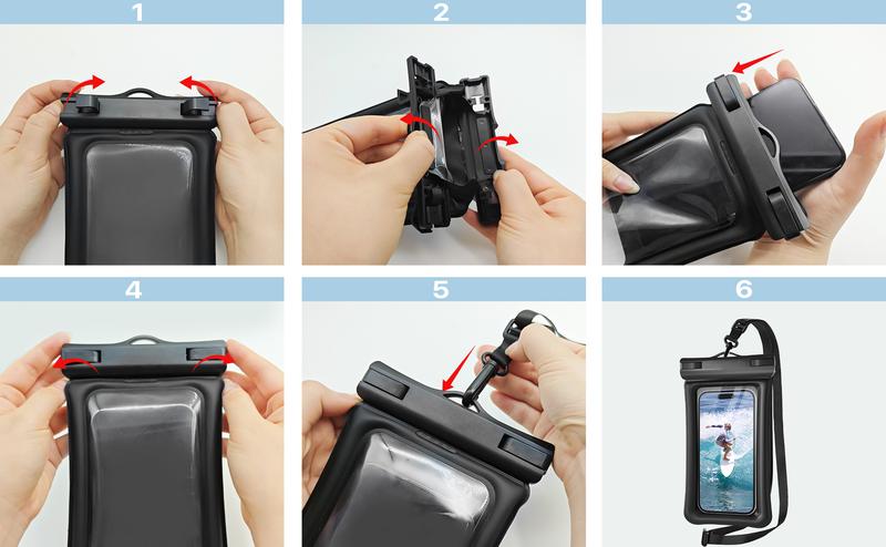 Waterproof Phone Pouch, 2 Counts Clear Waterproof Cell Phone Case Lanyard, IPX8 Certified & Floatable Design for Iphone 15 Pro Max Plus Galaxy S22 S23 Up To 7", Essential Dry Bag for Beach Cruise Ship Outdoor Swimming Diving, Travel Bag Tools