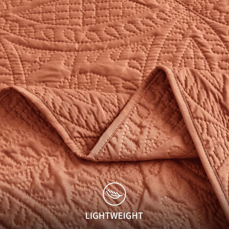 King Queen Quilt Bedding Set,Soft Bed Summer Lightweight Bedspread Comforter - Modern Style Coin Pattern Coverlet for All Season - 3 Pieces (1 Quilt, 2 Pillow Shams) Christmas Gift.