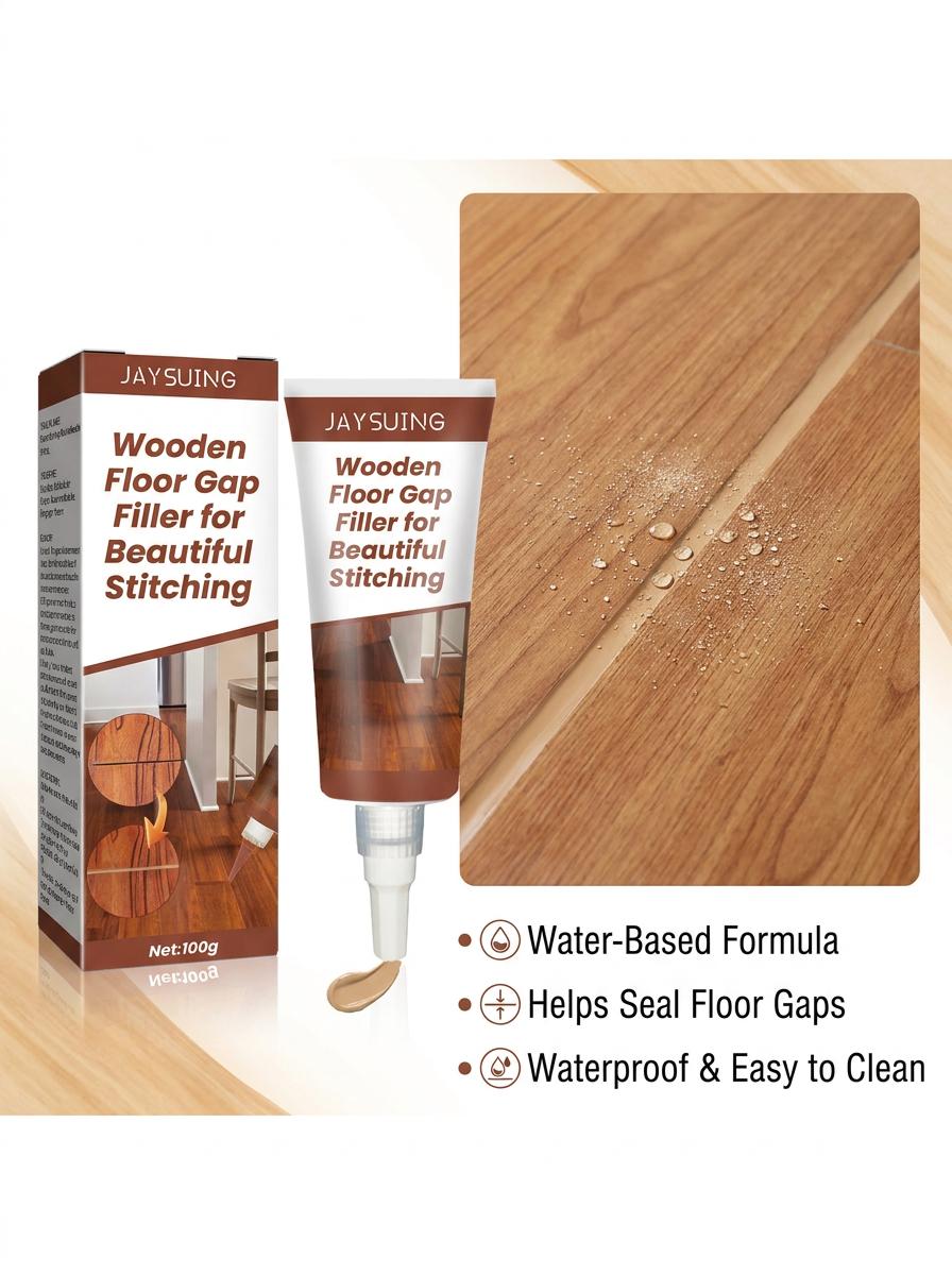 JAYSUING Wood Floor Gap Filler 100g, Water-Based Wooden Floor Repair Sealant, Anti-Dust Gap Filling Paste for Wood Floor Gaps