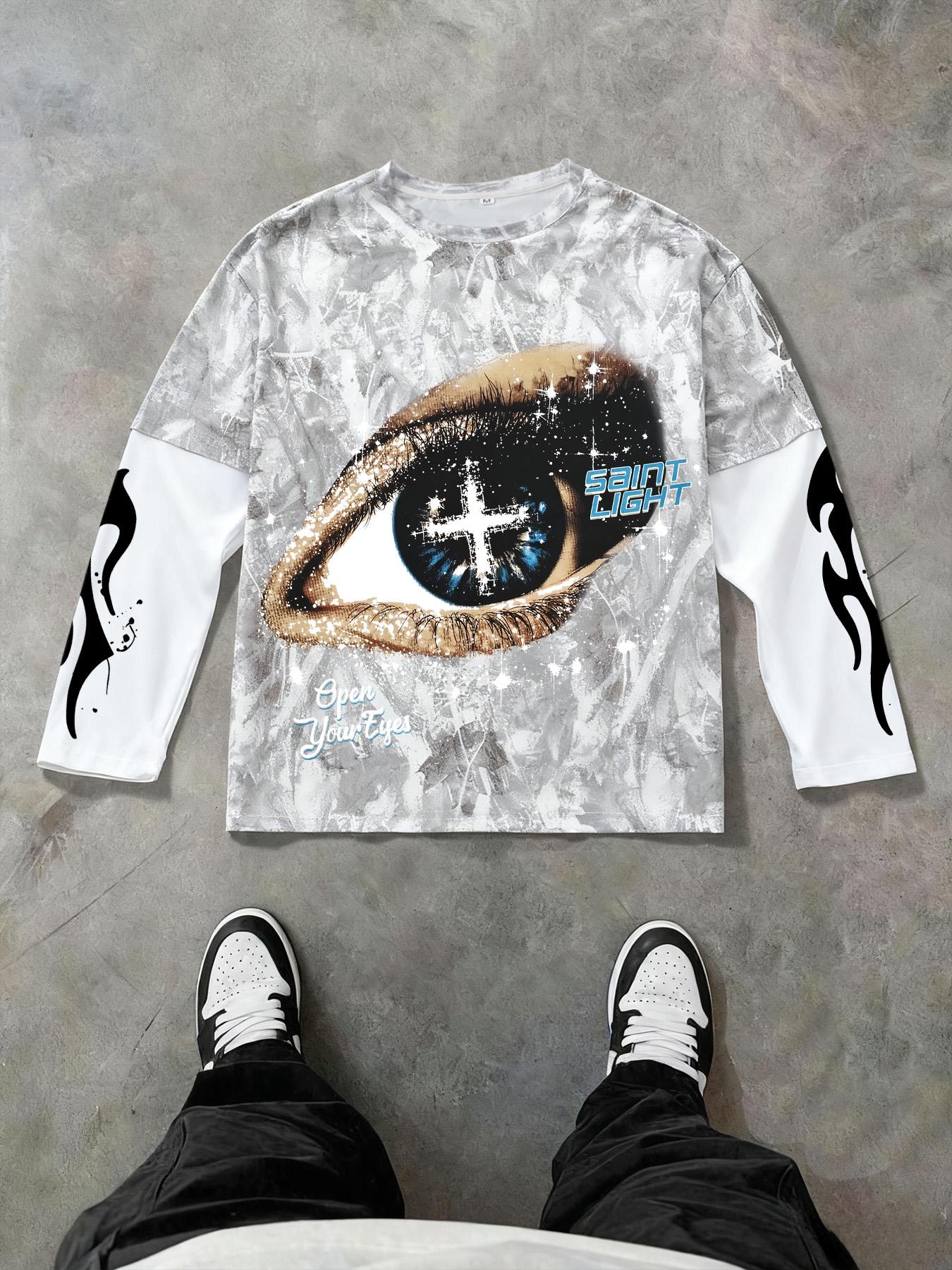 Trendy Short Sleeve & Patchwork Long Sleeve Tee Set, Street Style Fashion, Unique Layered Design, Perfect for Trendsetters