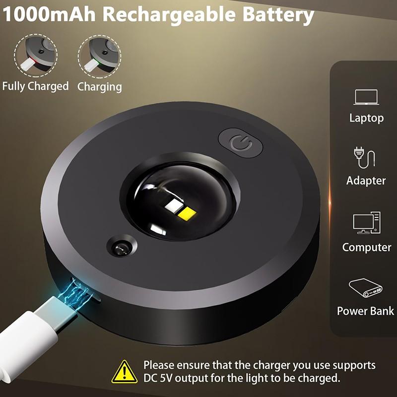 3-Pack Rechargeable LED Disk Lights with Remote Control, Adjustable Dimmable Cabinet Light, 12 Colors & 2 Dynamic Modes, Magnetic Wall Lamp