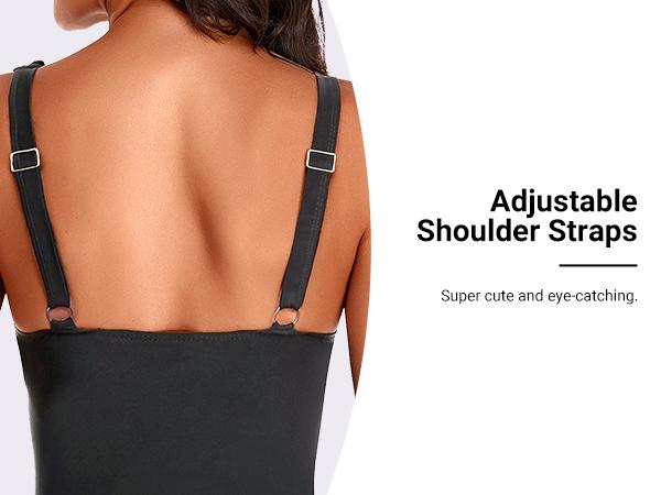 Holipick Women's Ruffle One Piece Swimsuits Tummy Control Bathing Suit V Neck Swimwear Slimming for Teen Girls