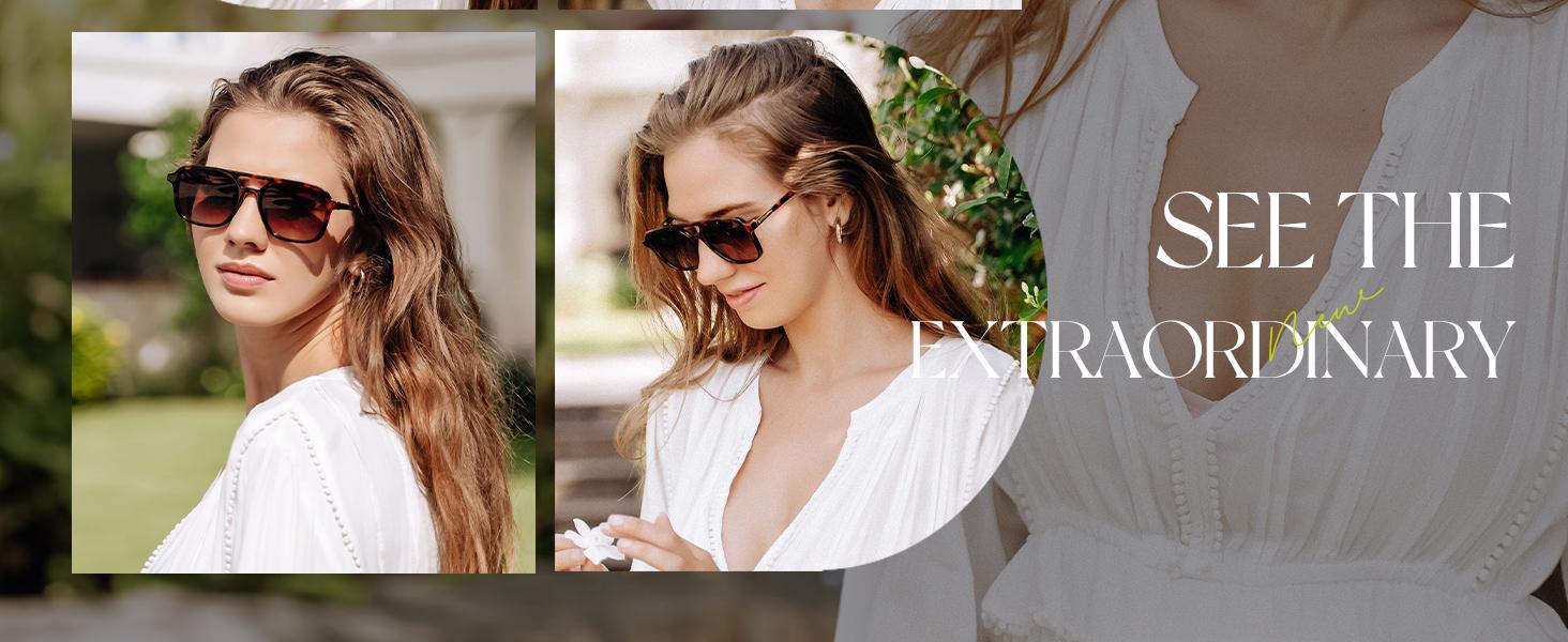 SOJOS Retro Aviator Sunglasses for Women Men,Trendy Rectangle Womens Mens Shades Sun Glasses SJ2202