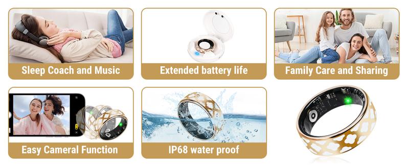 Smart Ring for Women & Man, Health Fitness Tracker,IP68 Waterproof Sleep Monitoring with Charging Case and Ring Protector,Remote Photography,Body Detection Finger Ring,No Subscription Fee for iPhone&Android,Wearable Devices Smart Ring for Women & Man, Health Fitness Tracker,IP68 Waterproof Sleep Monitoring with Charging Case and Ring Protector,Remote Photography,Body Detection Finger Ring,No Subscription Fee for iPhone&Android,Wearable Devices