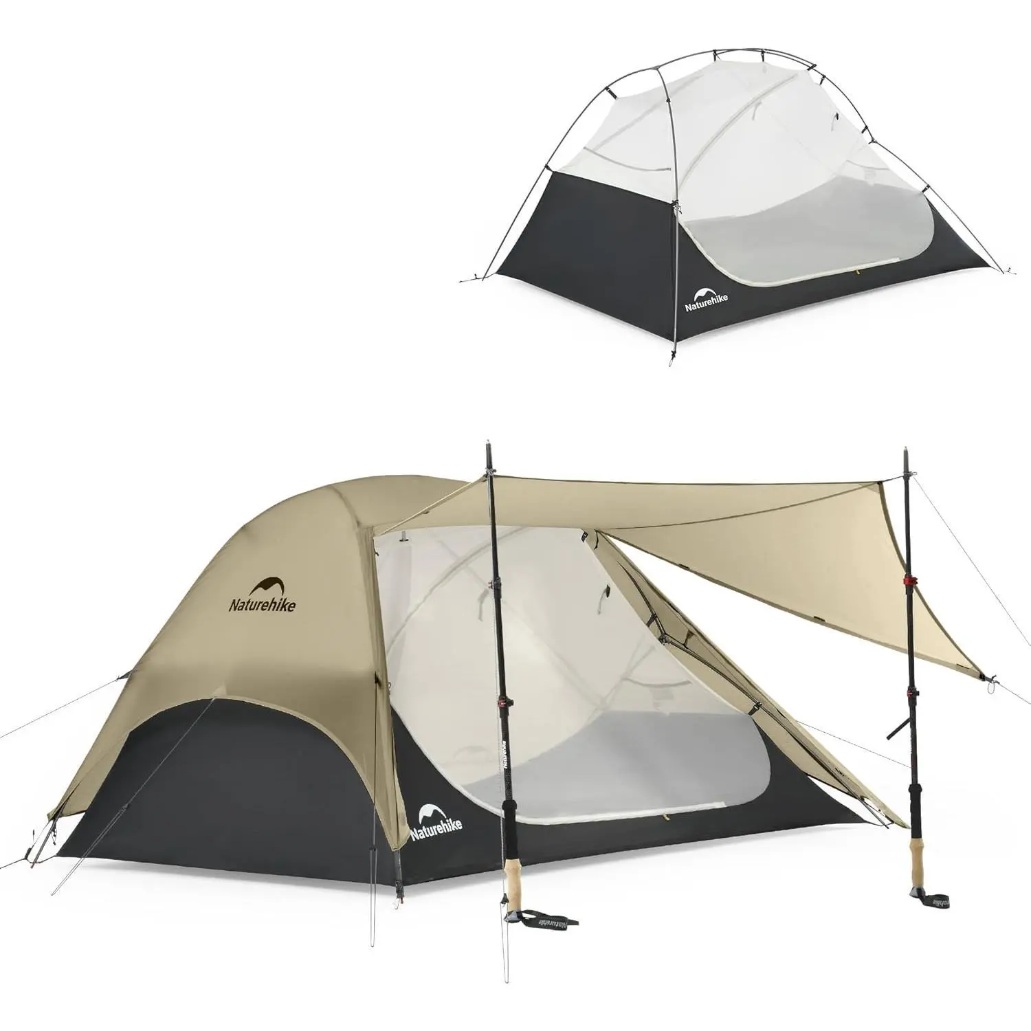Naturehike Star River UL 2 Person Backpacking Tent, Double Layer Waterproof Two Person Tents, Lightweight Backpacking Cycling 2 Person Tent