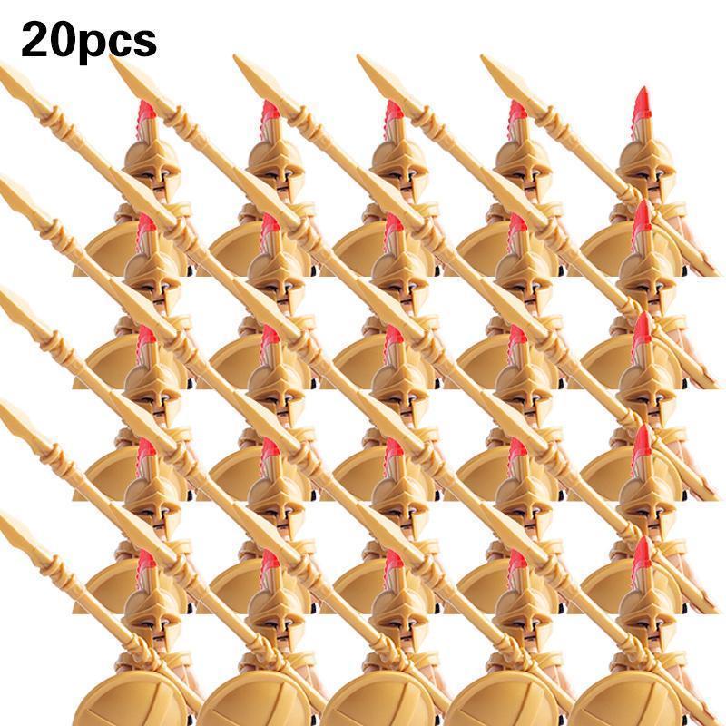 2026 new Medieval Military Sets Action Figures Building Blocks Bricks Roman Knight Spartan Soldier Helmet Sword WeaponsToys For Children