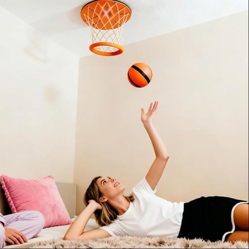 Portable Ceiling Sliding Indoor Mini Basketball Hoop, Fun Wall-Mounted Sports for Bedroom and Outdoor Games, Includes Ball and Pump, Portable Basketball Goal
