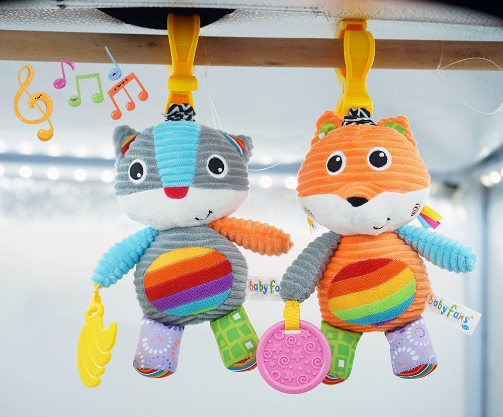 Baby Rattle Toys Animal Hand Bells Mechanical Octave piano Baby Music Rattle for Kid Bed and Stroller Elephant lion cow cat