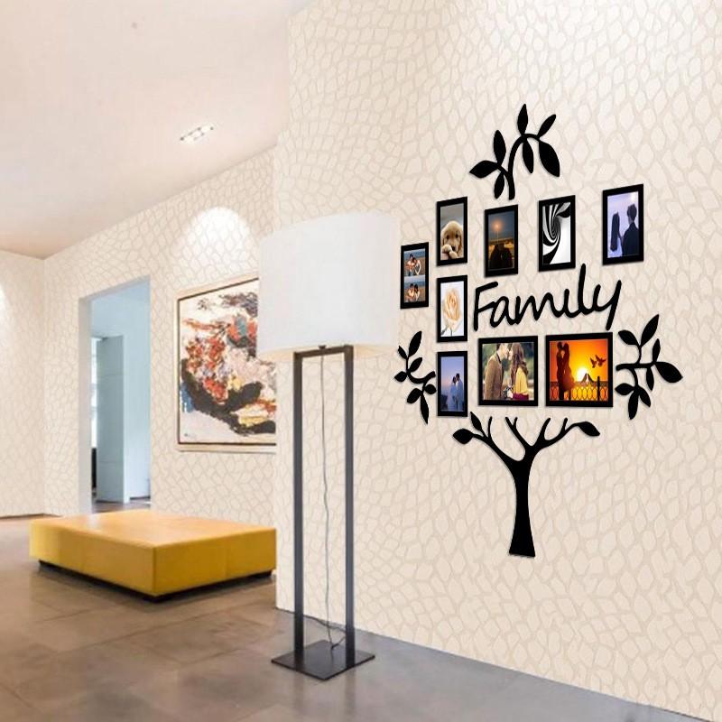 3D Acrylic Photo Frame Wall Decor, 1 Set DIY Photo Collage Gallery Wall Sticker, Wall Decor for Home Office Wedding School, Ornaments