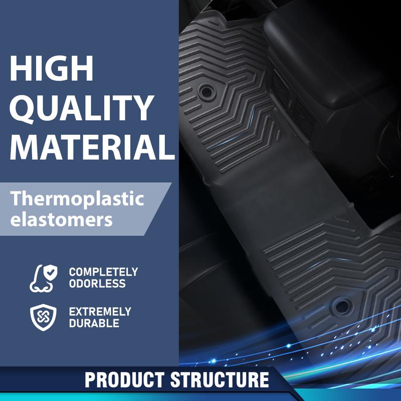 CROSSDESIGN TPE Floor Mats Fit For 2023-2024 Honda Pilot Floor Mats Set Tpe All Weather 3 Row Liners 4pcs