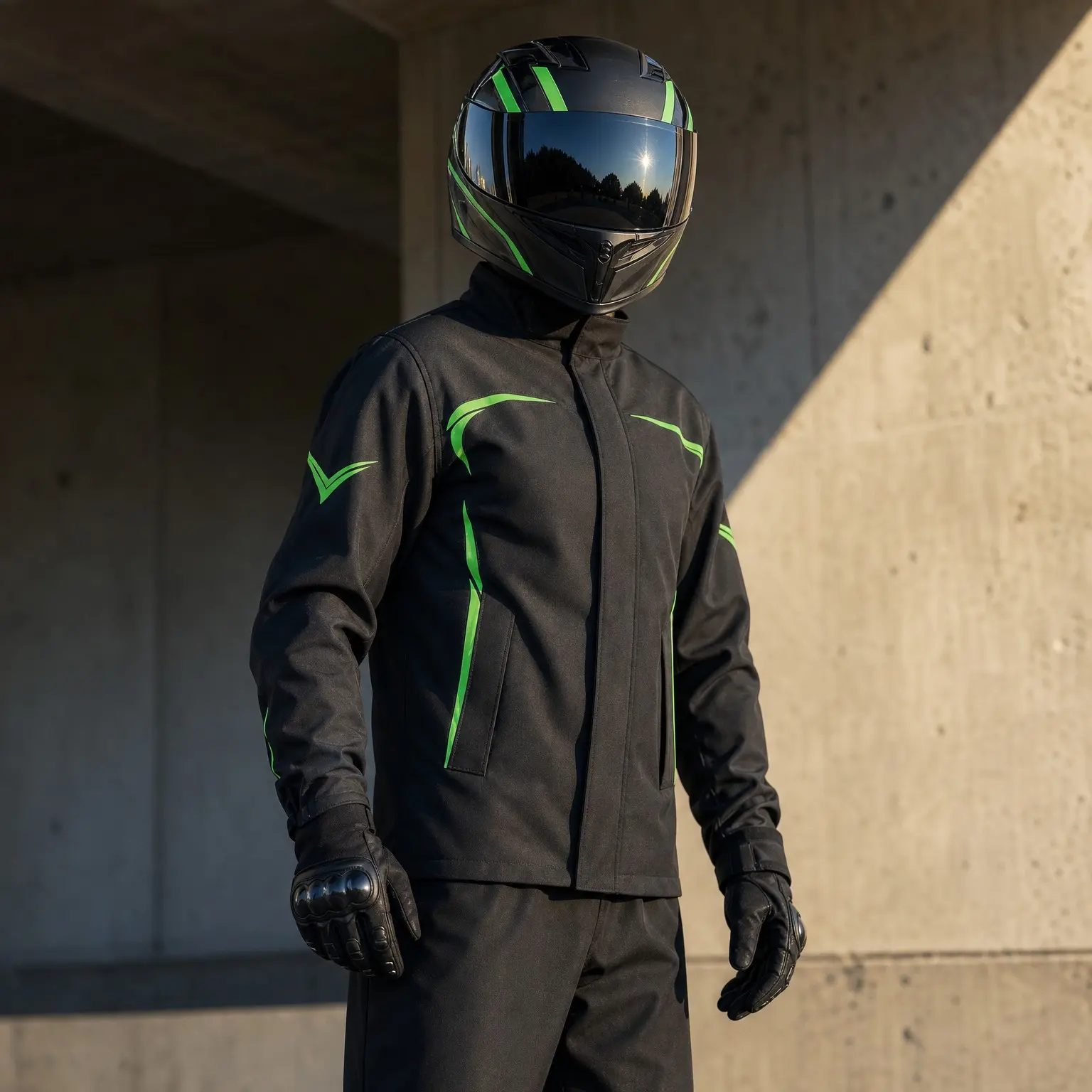 Men's Motorcycle Rain Suit, Split Raincoat & Rain Pants, Waterproof Storm Proof Riding Gear, 1 Set