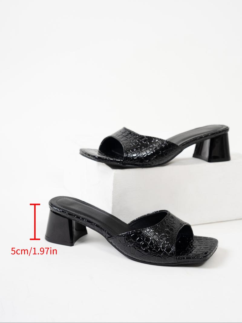 Women's Solid Color Stiletto Heeled Open Toe Sandals, Elegant Fashionable Square Toe Sandals for Party, Daily Clothing Decor for Women & Girls, Footwear