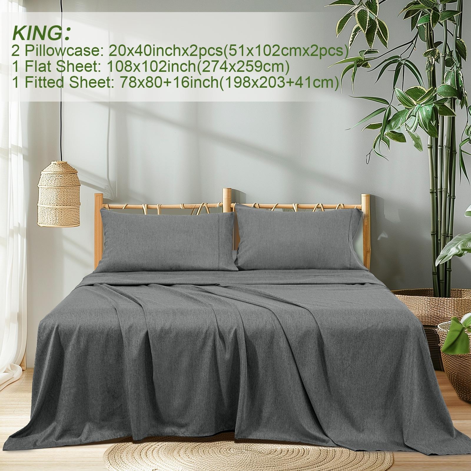 New Linen Bedding Set Oeko-Tex Certified Hotel Luxury Soft Skin-Friendly Breathable Anti-Wrinkle Fade Resistant Non-Slip Deep Pocket Design