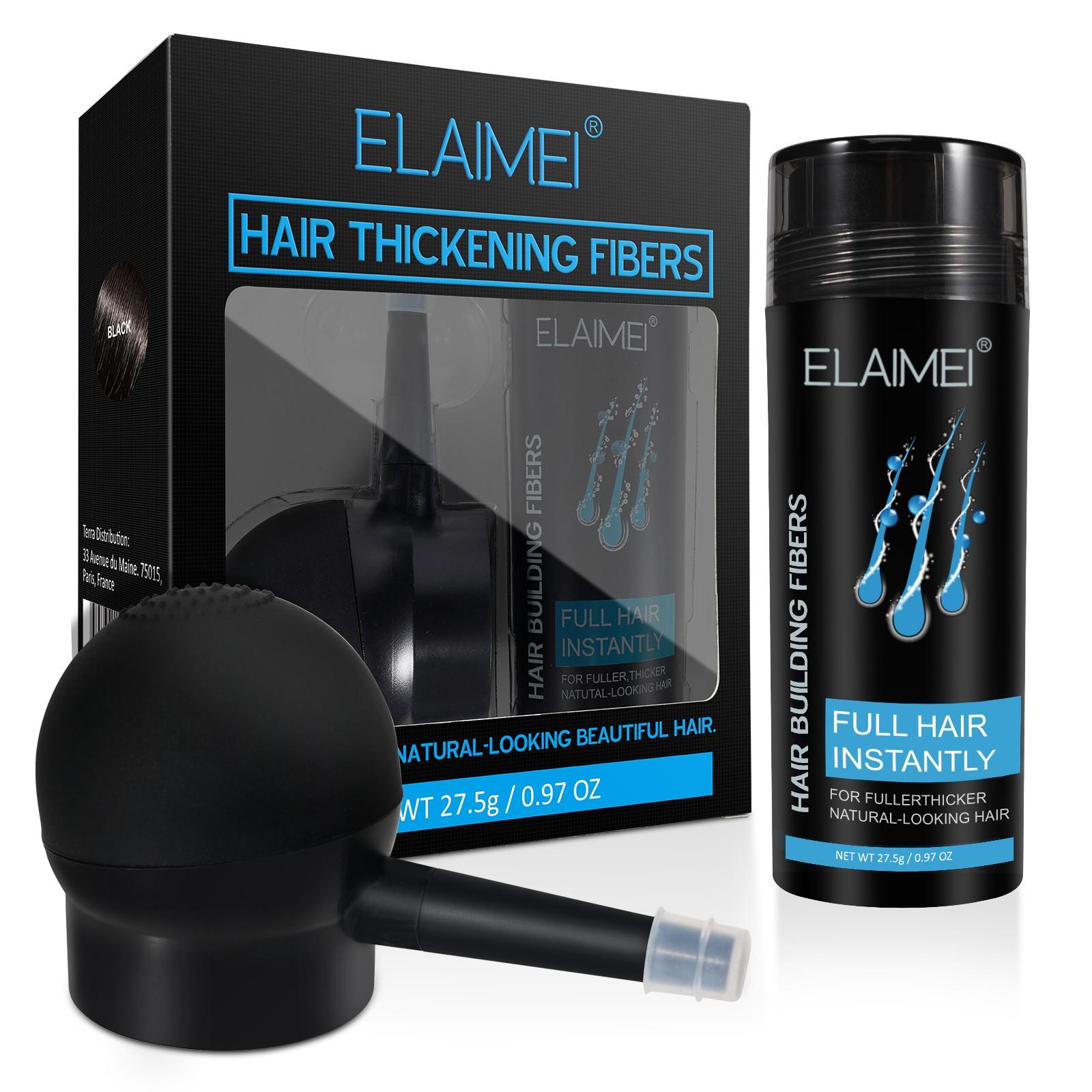 Elaimei Hair Thickening Fiber Kit, Natural Invisible Hairline Filler Spray, Unisex Dense Hair Solution, Fill Gaps and Frame Forehead