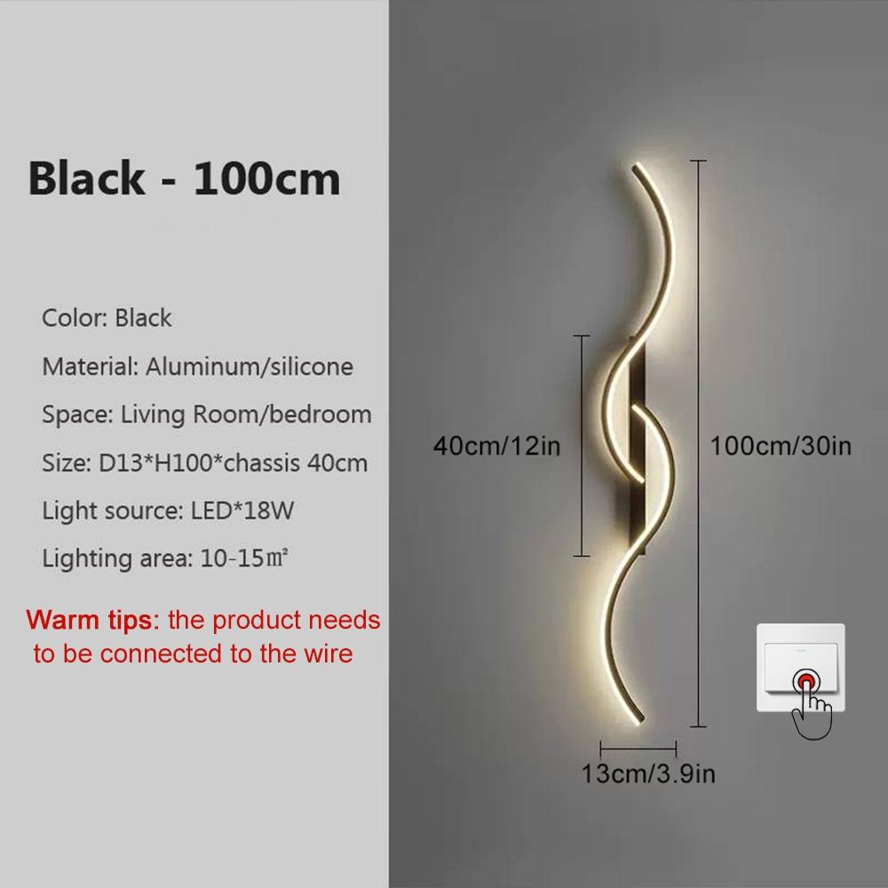 Modern LED Wall Light with Remote Control, Adjustable Dimmable Lamp for Living Room Bedroom Office Restaurant Indoor Decoration, Led Lighted