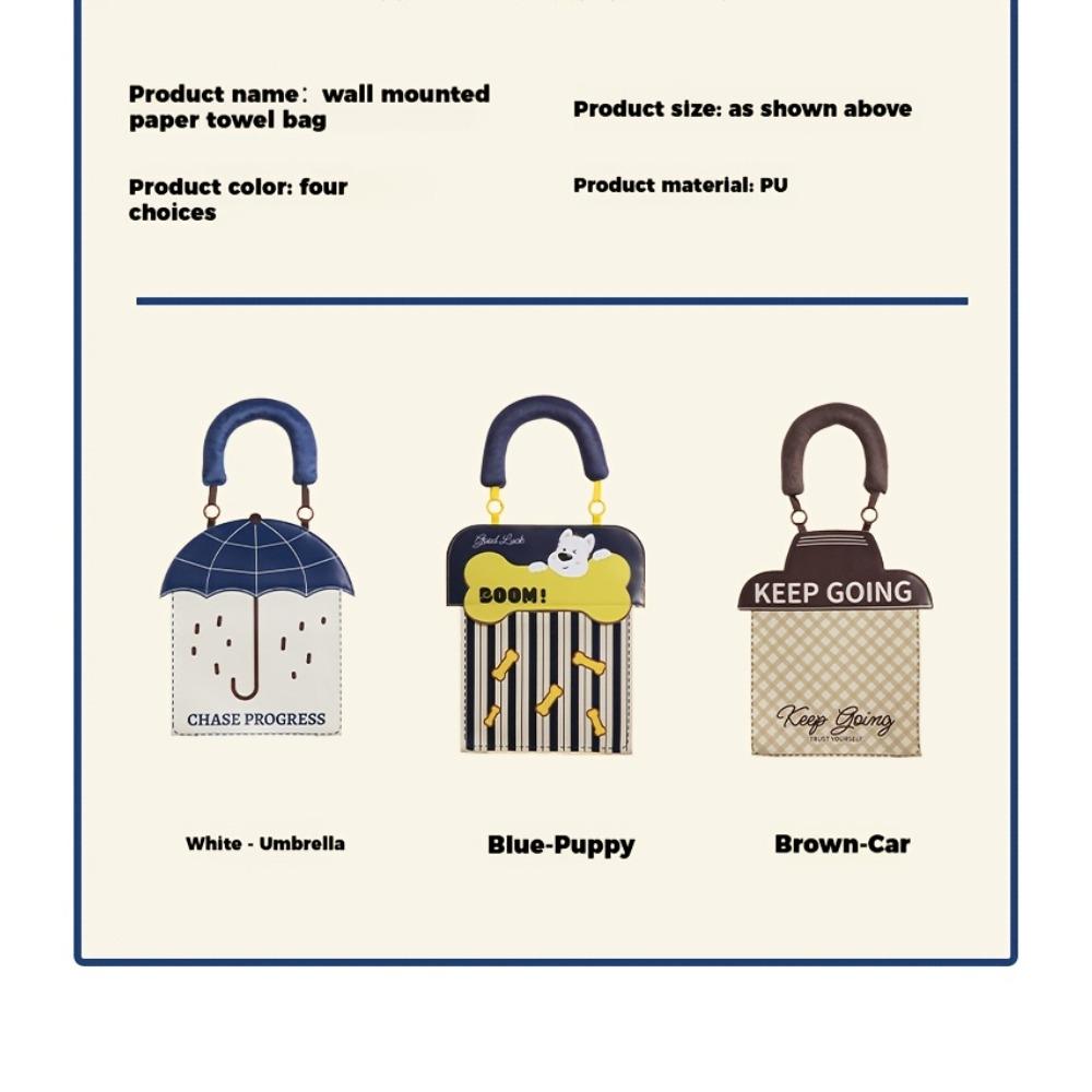 Creative Wall-Mounted Tissue Box, Soft Tissue Storage Bag for Both Bedroom and Kitchen, Fun Hanging Tissue Box.