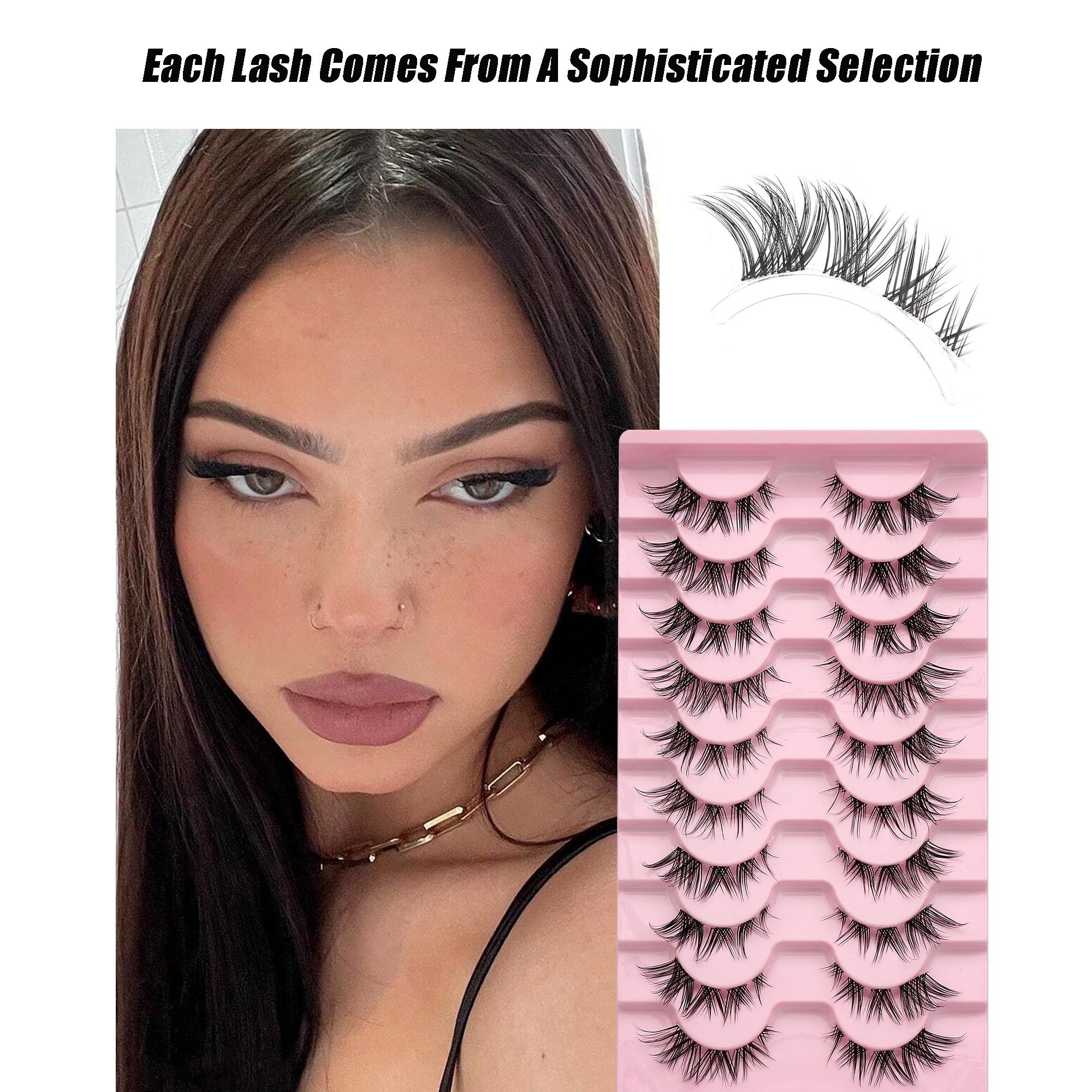 10 Pairs Natural Thin False Eyelashes, Clear Band Lashes, Invisible Transparent Band, Reusable, Beginner-Friendly, 3D Lash Extensions, Makeup Tool