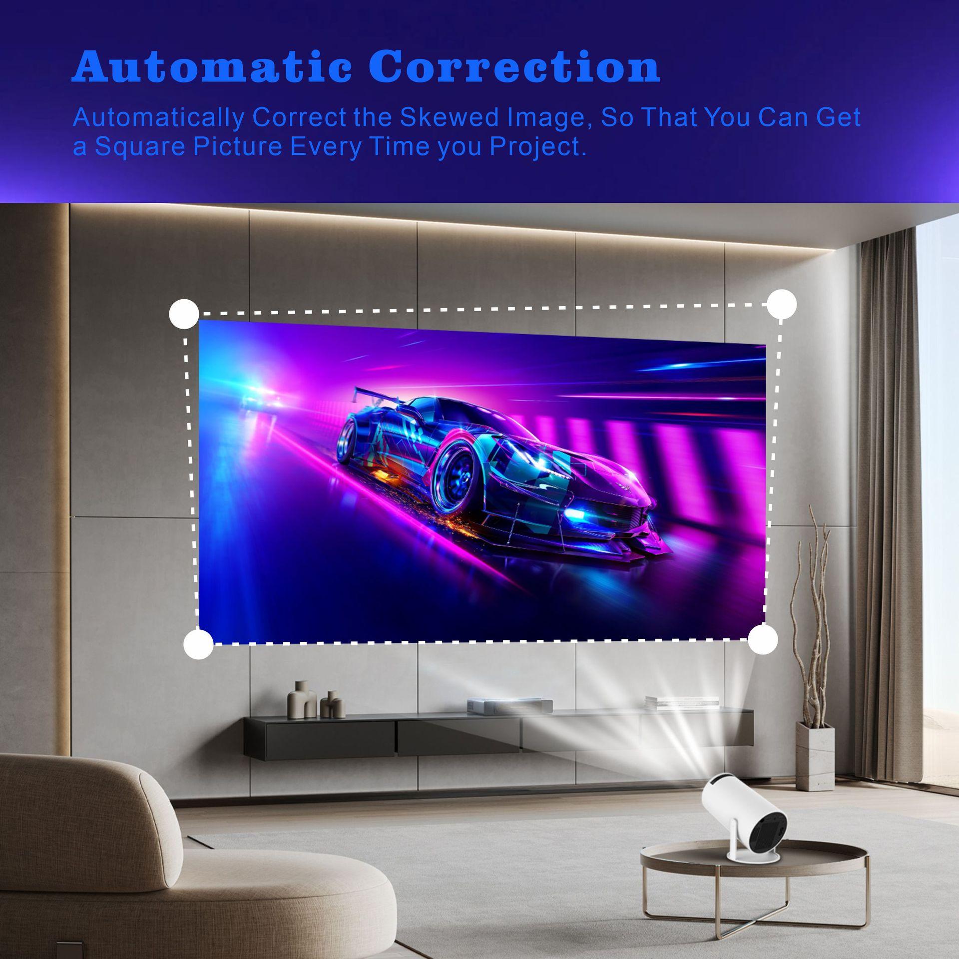 Mini Portable HD Projector 4K WiFi 6 BT 5.2 Upgraded Portable Projector Full HD Supports Phone/P/TV/HDMI/PS5/Laptop Auto Keystone Home Cinema 180° Rotation