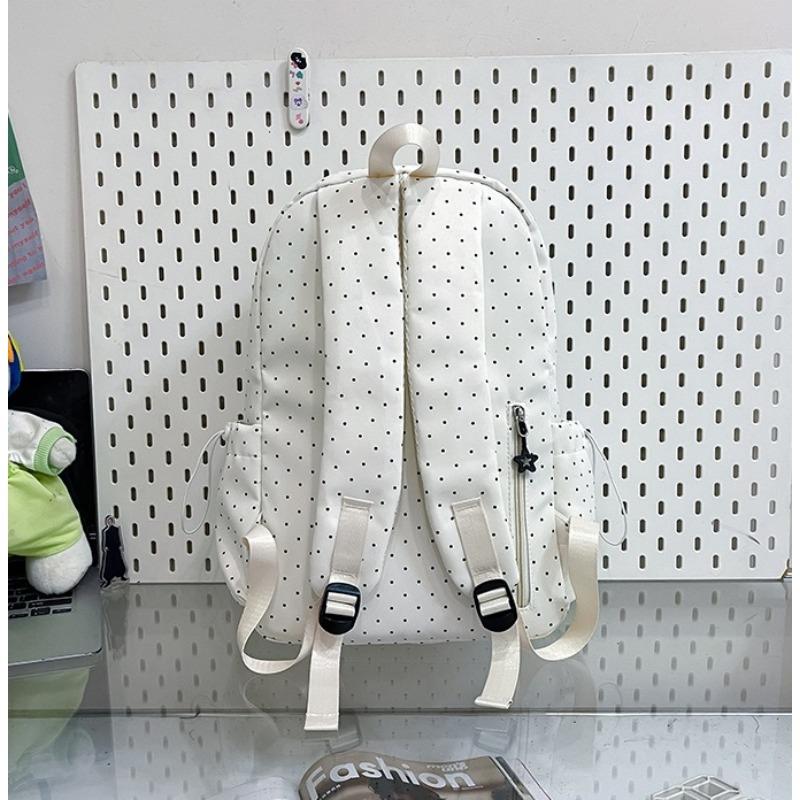 Women's piano-shaped backpack—a cute, polka-dot nylon bag that can be worn as a shoulder bag or backpack. It features an elegant, sweet style with a playful touch, making it perfect for school, commuting, shopping, travel, or as a holiday gift Women's piano-shaped backpack—a cute, polka-dot nylon bag that can be worn as a shoulder bag or backpack. It features an elegant, sweet style with a playful touch, making it perfect for school, commuting, shopping, travel, or as a holiday gift