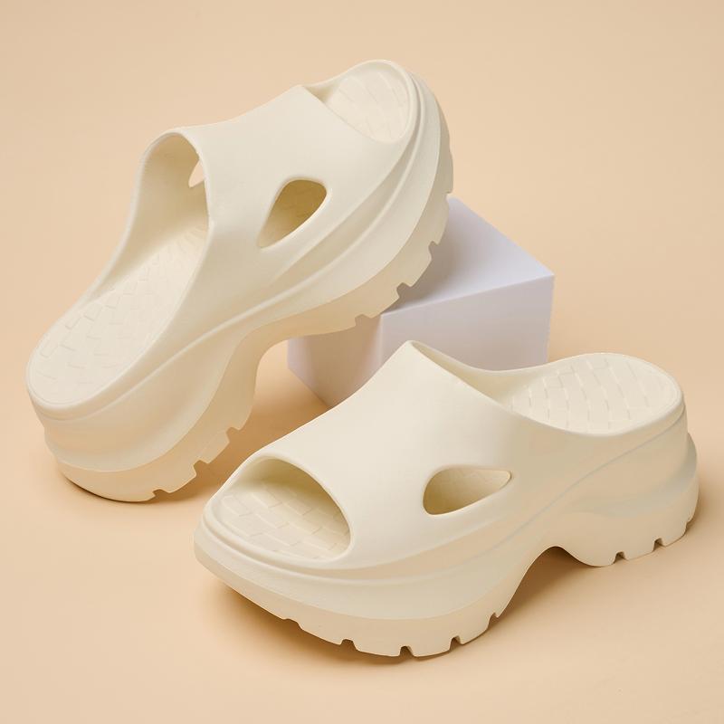 Women's Platform Slippers EVA Thick Non-Slip Rubber Sole Hollow Design Sandals Breathable Indoor Outdoor Casual Shoes Soft Walking Slippers