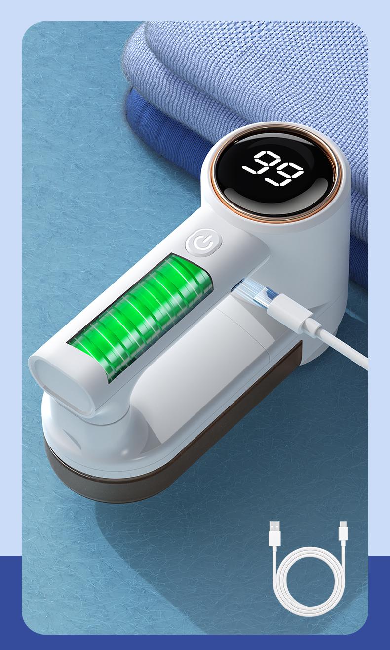 2026 Upgraded Electric Fabric Lint Remover for Clothes - Eliminates Static - Efficient and Convenient Fabric Shaver, Portable USB Rechargeable, Suitable for Sweatshirts, Blankets, Curtains, Carpets, Furniture, and Bedding