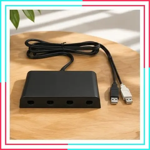 4-Port Gamecube Controller Adapter for Wii U, PC Windows, Switch and Switch 2