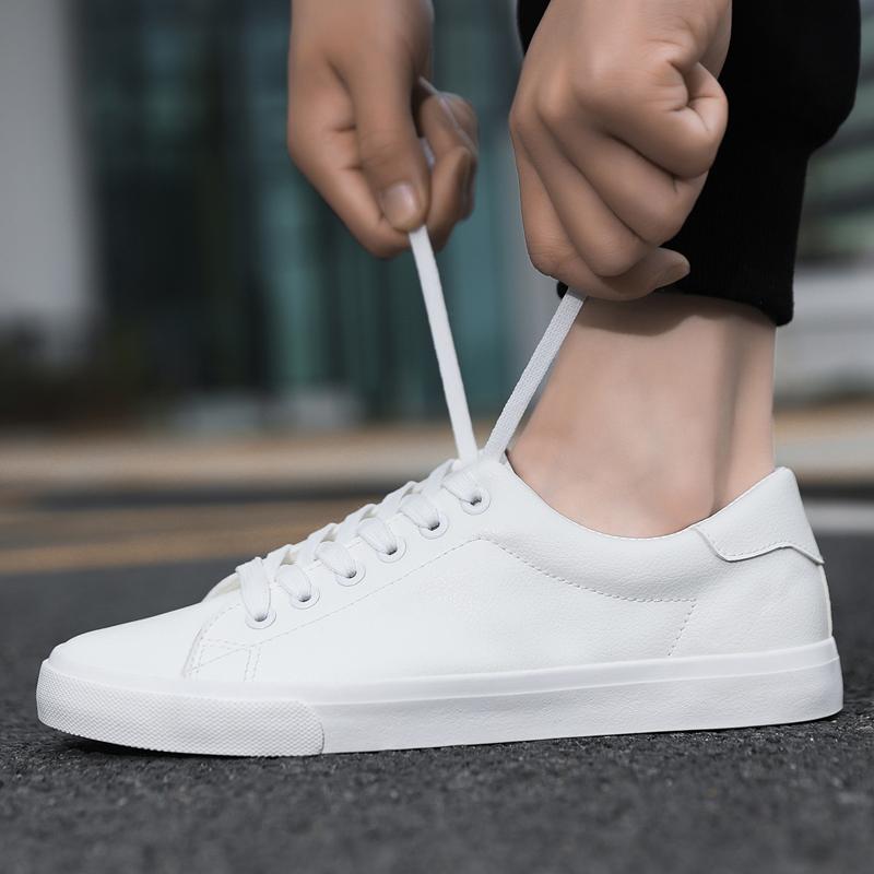 Men's Classic Sneakers, Comfortable Lace-Up Casual Shoes, Sporty Simple Style, Versatile Fashion, Black & White Options Available
