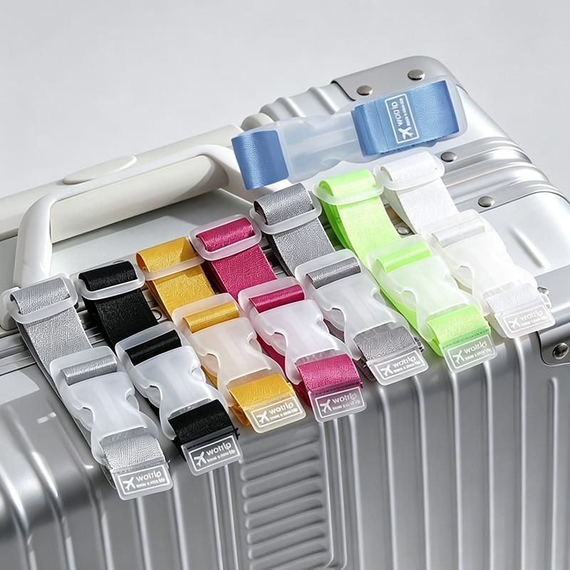 4pcs Random Color Adjustable Luggage Straps ,Heavy-duty Travel Safety Belt System, Quick-release Buckles and Detachable Design, Available in Multiple Colors and Portable Versions, Suitable for Cars, Airplanes, Trains, and Buses