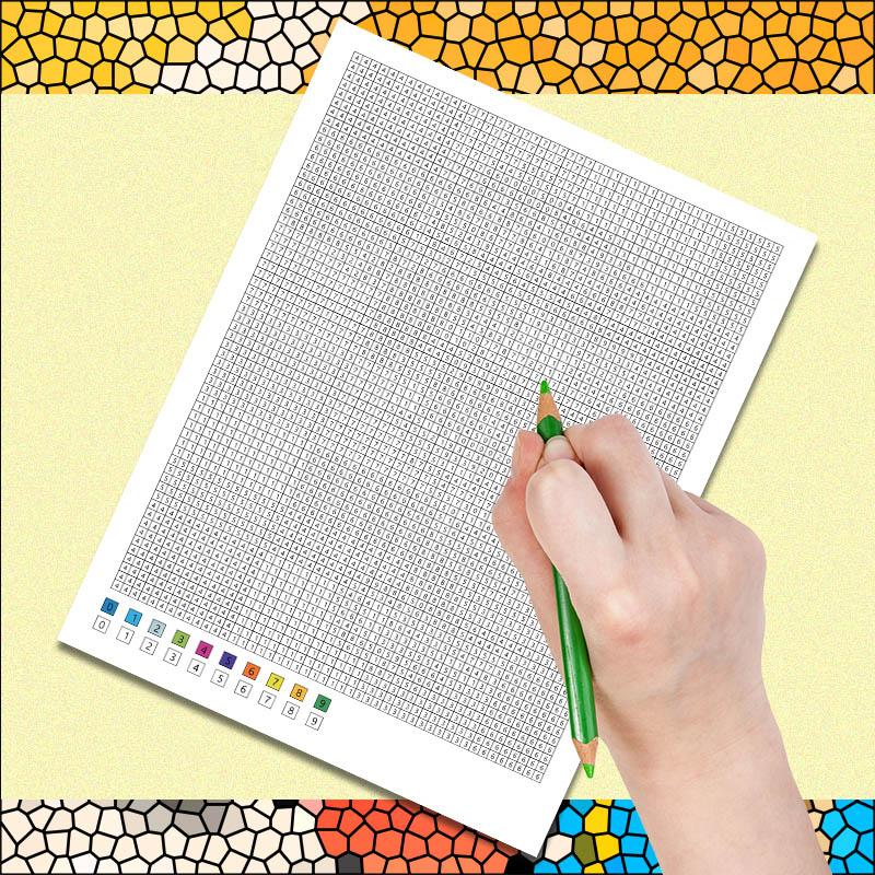 Adult Coloring Book, Mosaic Art Style Stress Relief, Mystery Mosaic Design, Digital Coloring Pages, No Pens Included