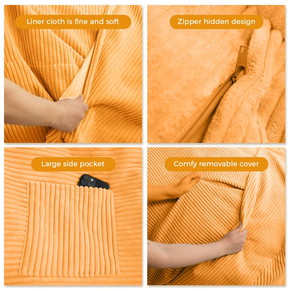 MAXYOYO Giant Bean Bag Chair Bed for Adults, Convertible Beanbag Folds from Lazy Chair to Floor Mattress Bed for Reading, Gaming, Napping MAXYOYO Giant Bean Bag Chair Bed for Adults, Convertible Beanbag Folds from Lazy Chair to Floor Mattress Bed for Reading, Gaming, Napping