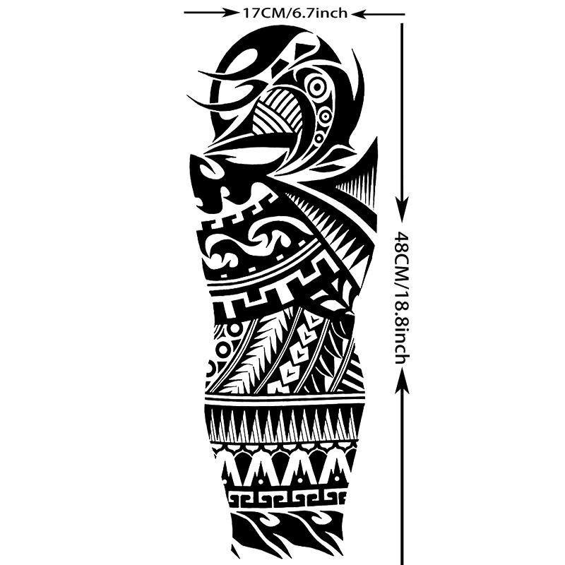 6 Large Tribal Tattoo Stickers Waterproof Temporary Tattoos Realistic Full Arm Leg Body Art Lion Maori Celtic Aztec Polynesian and Tribe Patterns Unisex