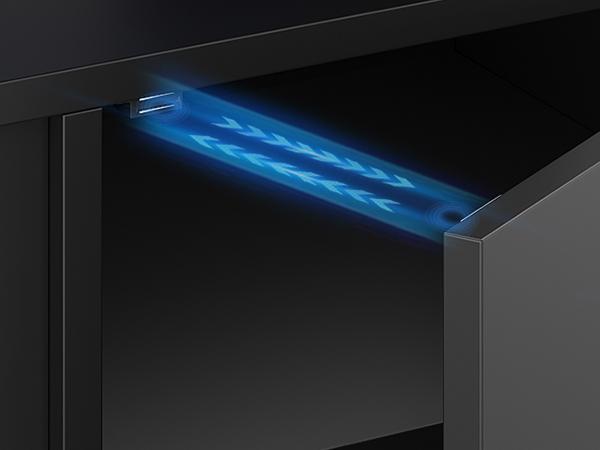 Yitahome Modern TV Stand for TVs Up to 75'', Entertainment Center with Light Strip, TV Shelf with Storage Cabinets & Movable Partition, TV Console for Living Room, 70 Inch