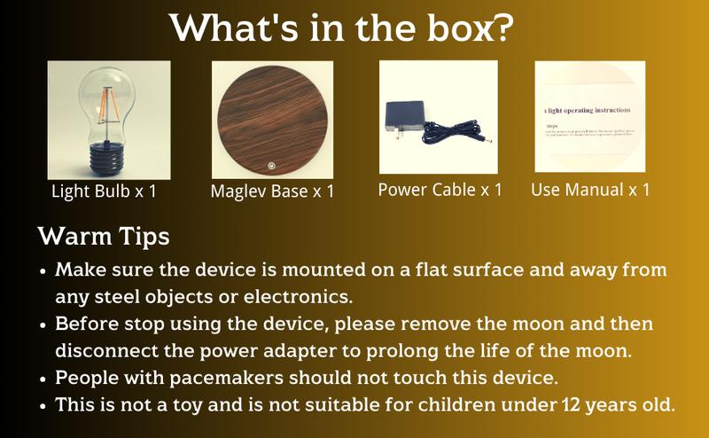 Suspended light bulb lamp magnetic floating LED lamp table lamp night light, 360 degree automatic rotation lamp, suitable for unique gifts, desktop ornaments, decorations