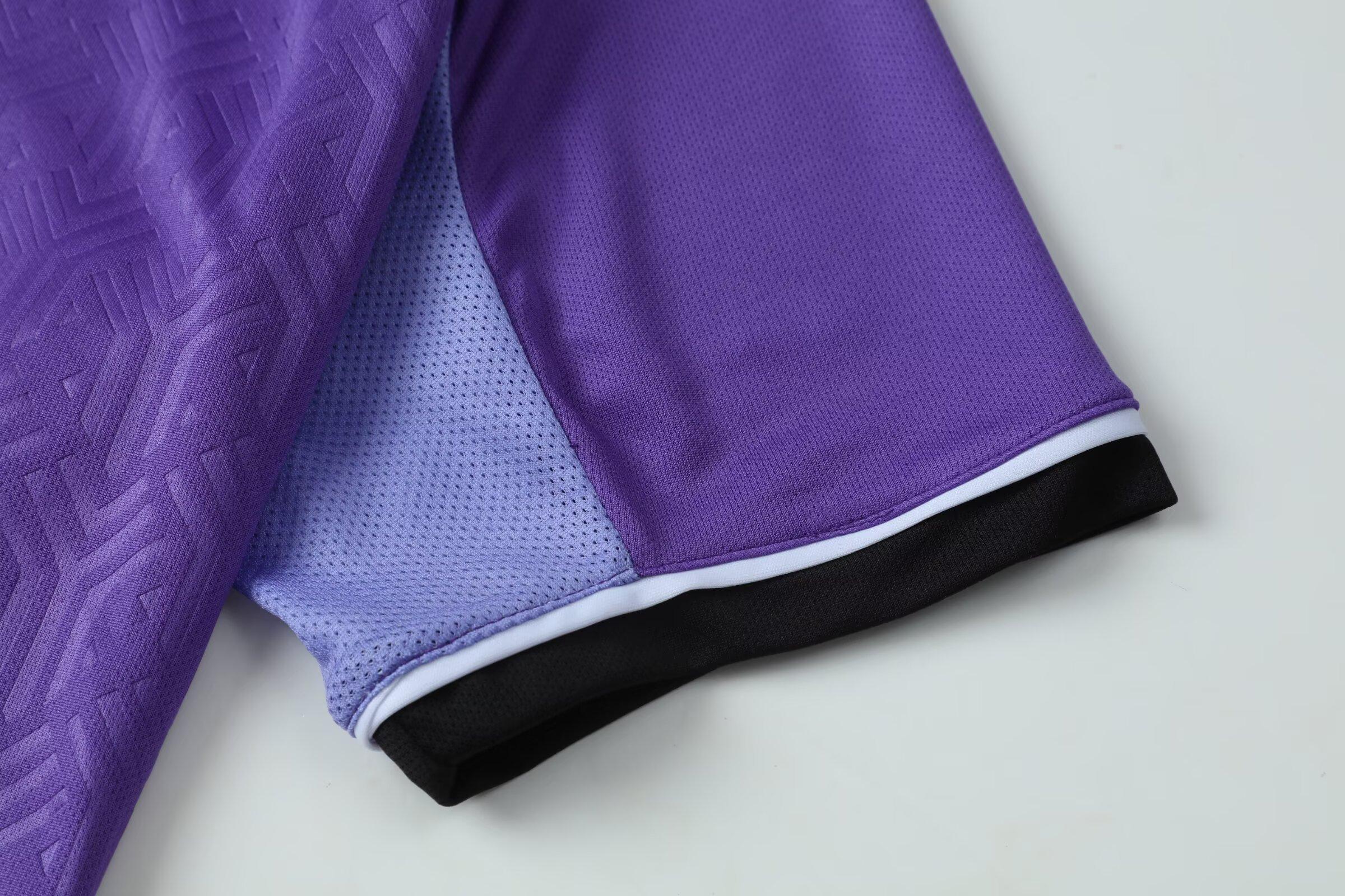 Wholesale Player-Version Men's Short Sleeve Soccer Jersey Set - Customizable Logo, Purple/Blue/Pink, Shirt+Shorts, Multi-Size (2XS/2XL/3XL/4XL), 175-180cm Height, Team Play Uniforms