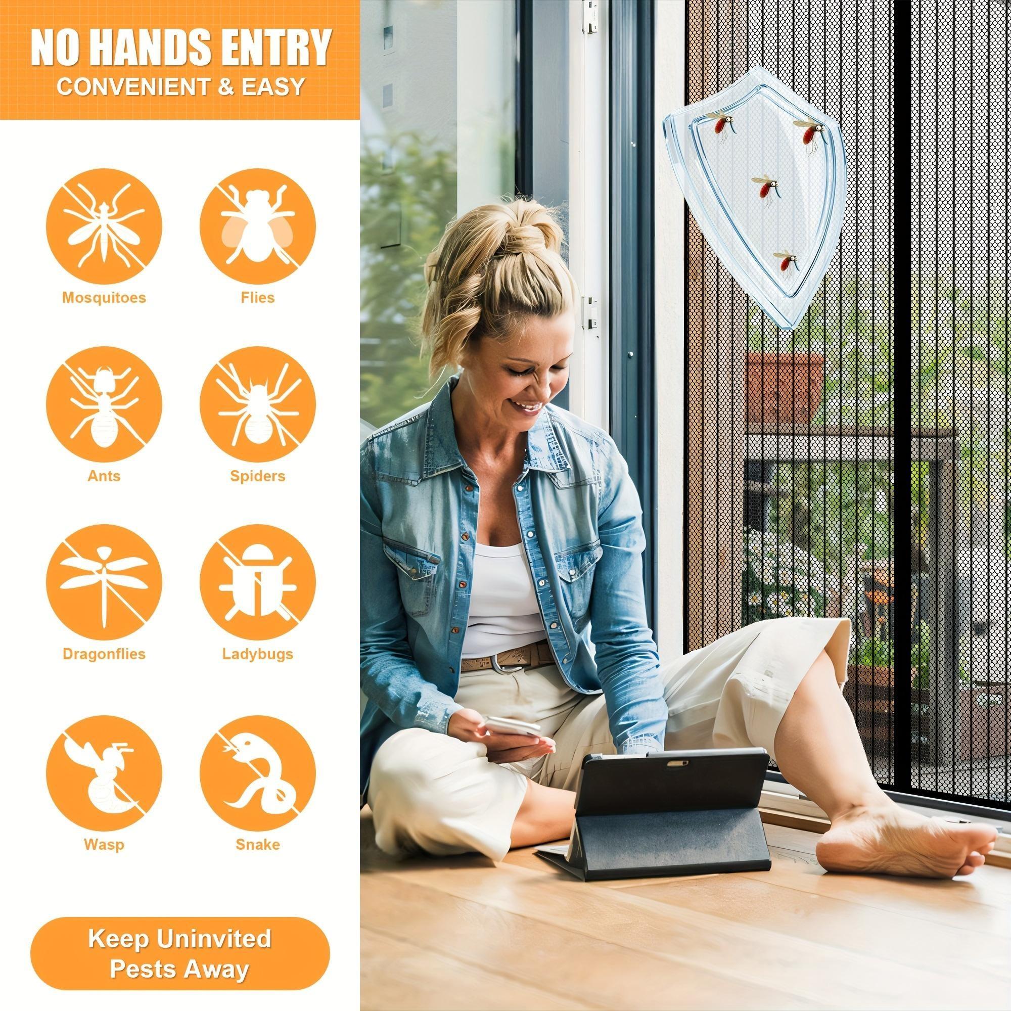 Self-Sealing Heavy-Duty Mesh Partition, Screen Door, Hands-Free Design, Bug-Proof , Pet & Kid Friendly, Available in Two Sizes Self-Sealing Heavy-Duty Mesh Partition, Screen Door, Hands-Free Design, Bug-Proof , Pet & Kid Friendly, Available in Two Sizes