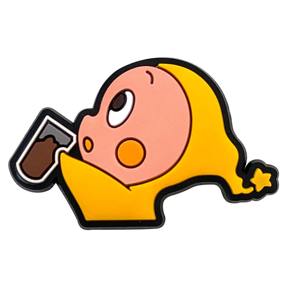 10pcs Cartoon Yellow Star Character PVC Shoe Accessories, DIY Waterproof Detachable Sandal Strap, Kids Christmas Gift, Party Style