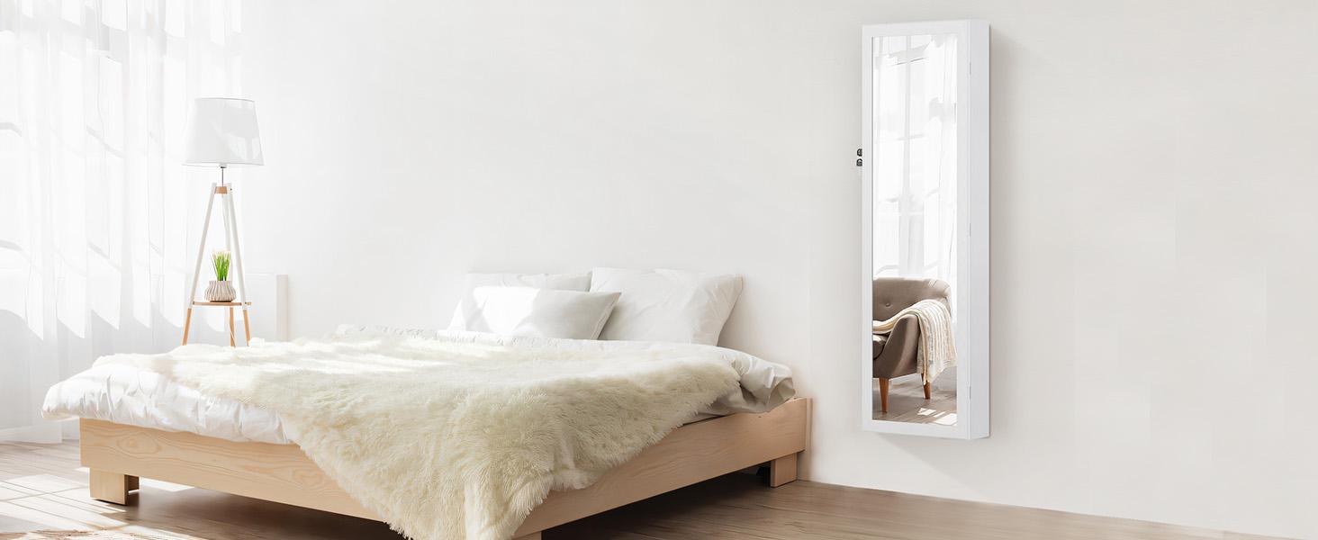 RIMIKING Jewelry Cabinet with Mirror, Dual Installation Options, Ample Storage, Convenience Features, Elegant Design, Soft Velvet Lining, LED Lights, High Capacity Earring Storage, Dedicated Necklace Hooks, Ring Slots, Cosmetic Organizer RIMIKING Jewelry Cabinet with Mirror, Dual Installation Options, Ample Storage, Convenience Features, Elegant Design, Soft Velvet Lining, LED Lights, High Capacity Earring Storage, Dedicated Necklace Hooks, Ring Slots, Cosmetic Organizer