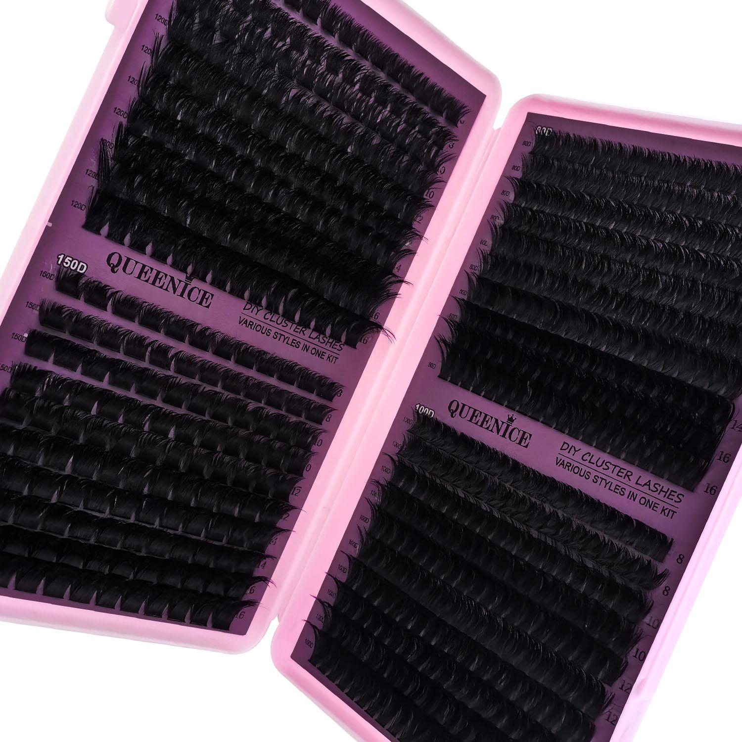 Slender and Soft False Eyelashes, Multi-Functional Eyelash Book 50D–150D with Mixed Natural Thick Eyelash Clusters (8mm–16mm), DD Curl Lashes for Daily Makeup, Charming Eyes, Beginner-Friendly Reusable Eyelash Falsies, Individual Eyelash Kit