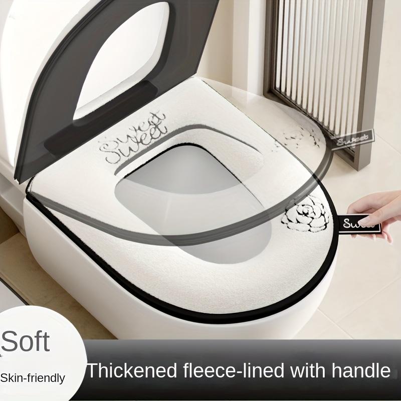 Thick Warm Winter Toilet Seat Cushion - Soft, Comfortable, Unisex, Lightweight Removable - Suitable for Home Bathrooms, Dorms - Holiday Gift Option