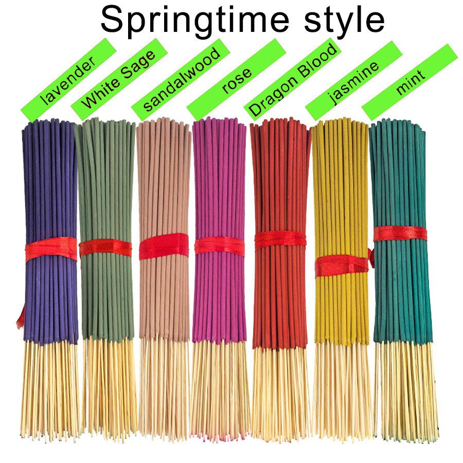 7 Sets of 140 Incense Sticks, Rose Lavender Sandalwood Jasmine Mint Cherry Vanilla Sage Dragon Blood Scents, Home Office Yoga Meditation, Scented