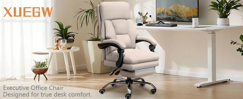 【Black Friday】Executive Office Chair with Foot Rest Comfortable High Back Computer Gaming Chairs Lumbar Support Ergonomic Home Office Desk Chairs Big and Tall PU leather Work Chair