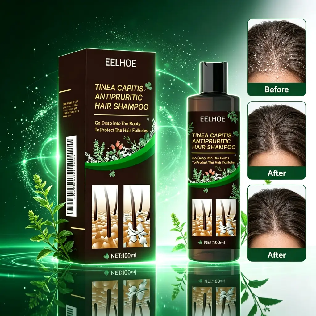 EELHOE Psoriasis Shampoo, Anti-Fungal Scalp Treatment for Seborrheic Dermatitis, Folliculitis & Dandruff Relief, Itch-Free & Oil-Control, 100ml