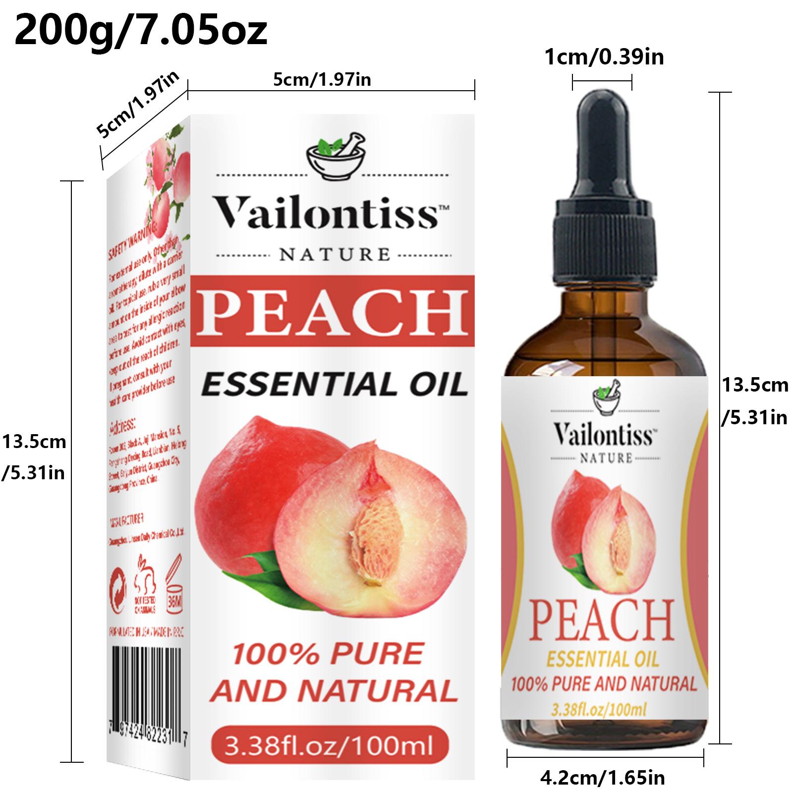 Peach Essential Oil Humidifier Air Freshener 100ML, Plant Extracted, Relieves Fatigue, Improves Air Quality, Suitable for Bathroom, Living Room, Bedroom