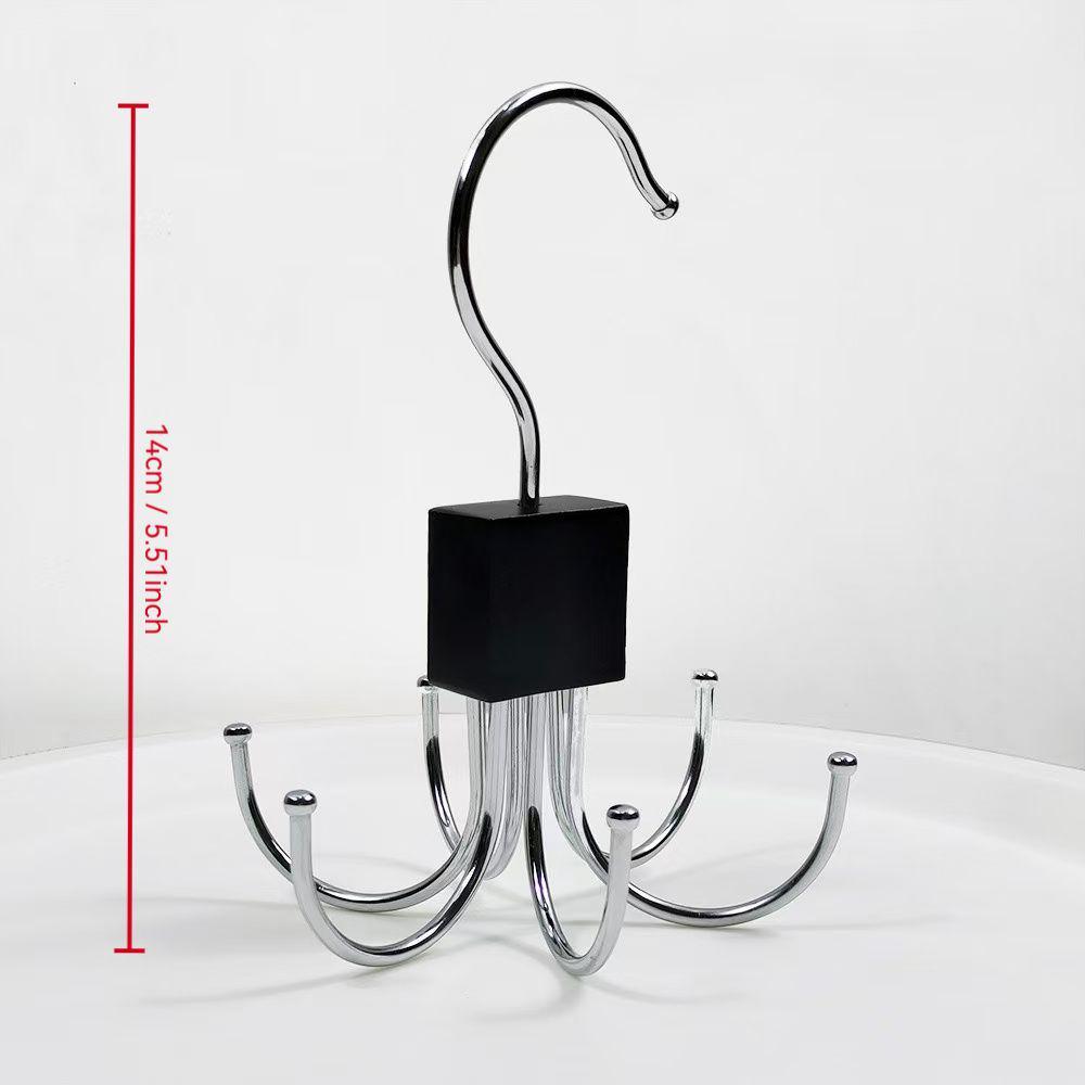 Multifunctional Rotating Six-Prong Hook, Sweatshirt Hat Scarf Organizer, Closet Storage Hanger, Door Mount, Space-Saving Hooks