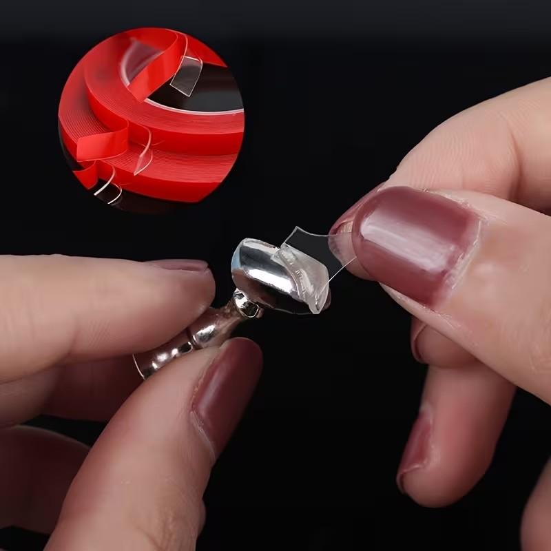 100pcs/30pcs/10m/3m Nail Adhesive Tape False Nails Display Stand Glue Double-sided Pasted Practice Show Square Round Strong Sticky Glue Sticker Roll Double Sided Adhesive Tape Acrylic Transparent No Trace Sticker