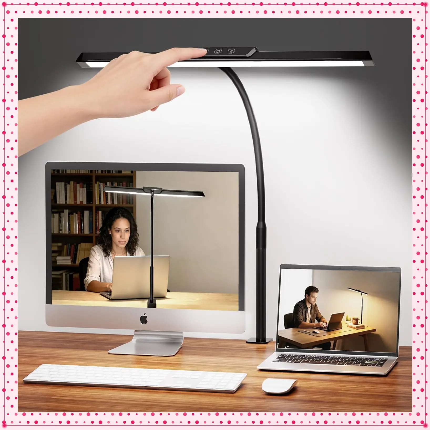 LED Desk Lamp with Clamp for Office Home- | Architect Lamp, DC Adapter, 25 Modes, 12.8in Flexible Gooseneck, Eye-Friendly for Workbench & ReadingGift