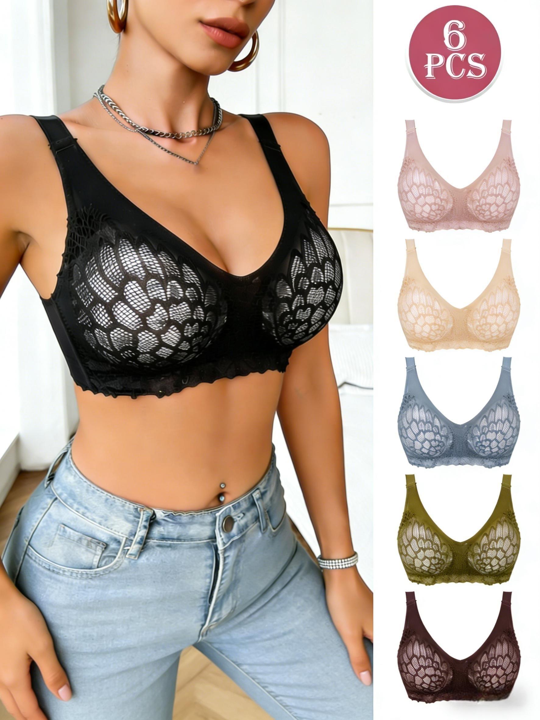 Simple Trendy Plus Size Bra No Underwire Backless Gathered Comfortable Seamless Lingerie for Women, Thin Soft Wireless Bras